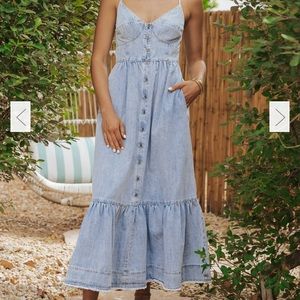 Denim long dress - small